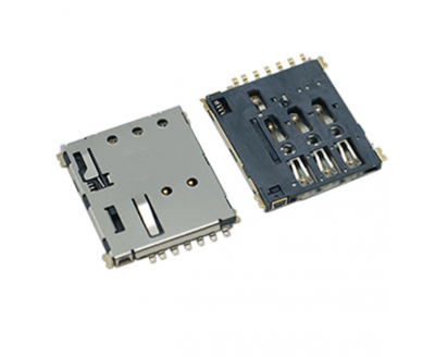 NANO SIM CARD PUSH 1.37H帶CD PIN PT 防刮版無(wú)柱 卡座連接器